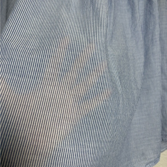 Woman’s J. Crew Lightweight Cotton Blue/White Striped Casual 3/4 Button Down. - Picture 6 of 14